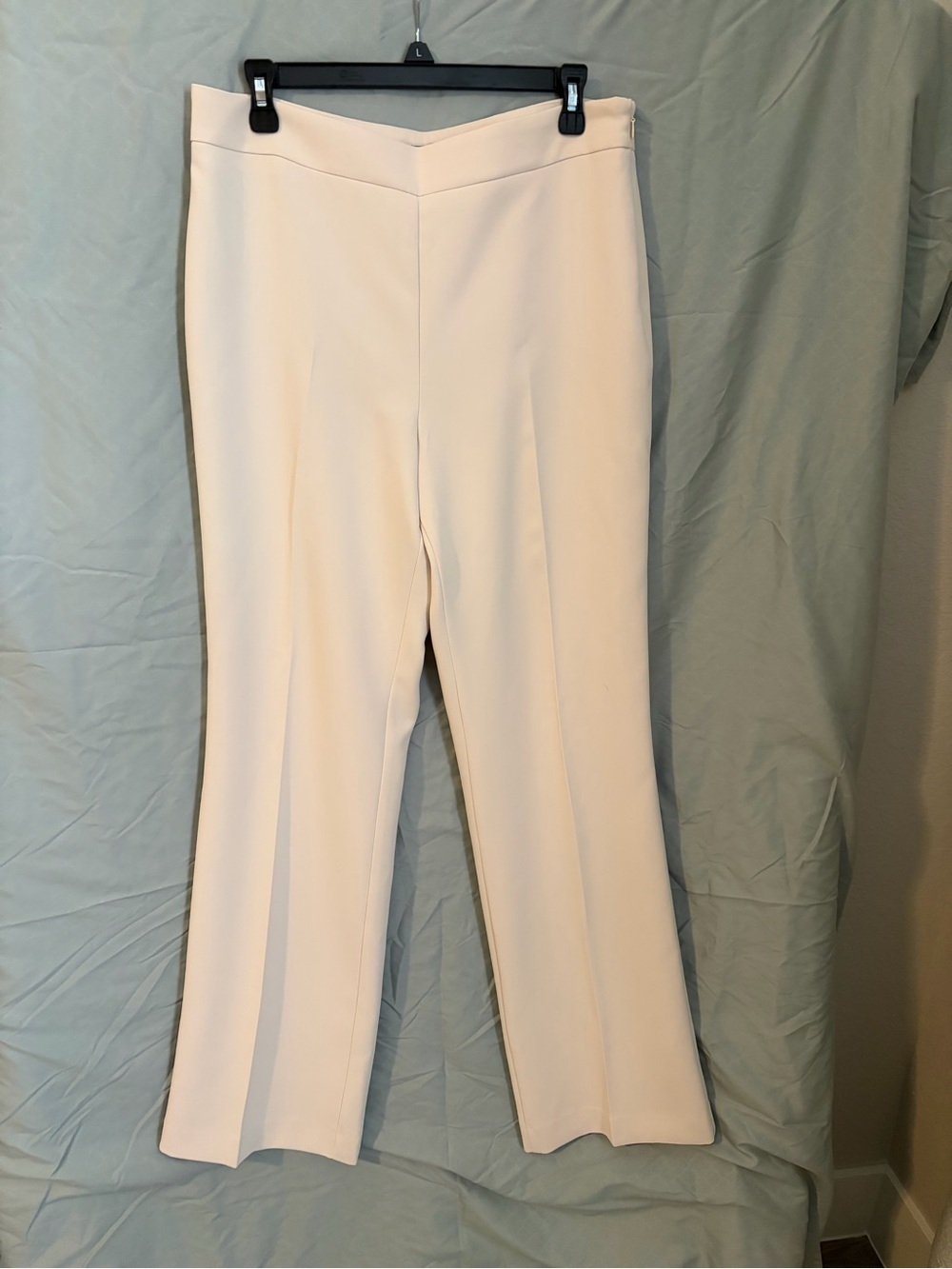 Ann Taylor Cream side zip Trouser - Picture 3 of 5
